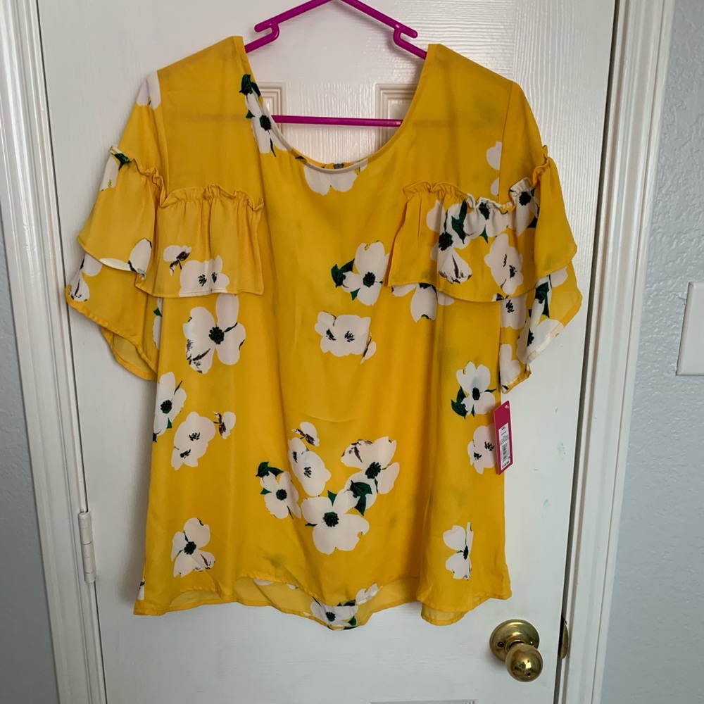 Yellow floral top